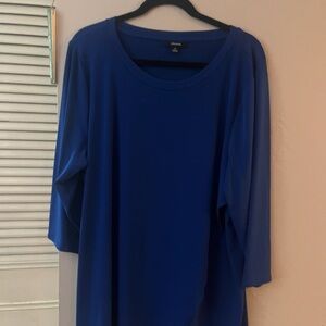 Alfani Women's Royal Blue 3/4 length sleeve, split hem tunic.